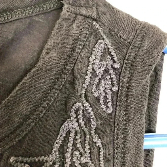 Lucky Brand Embroidered  Leaf Ruched Back Tank SM - Picture 6 of 16